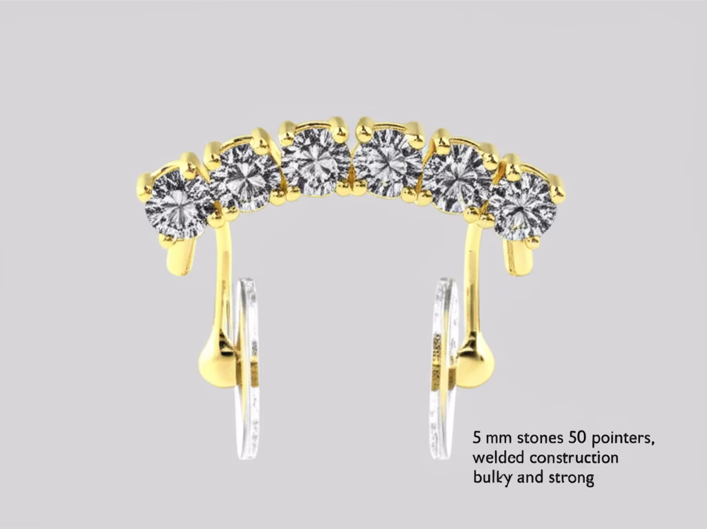 Welded 50 Pointer Prong Set Design Nose Bridge