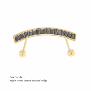 Baguet Stones Channel Set Design Nose Bridge