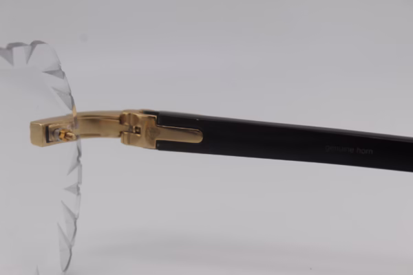 remium handcrafted buffalo horn sunglasses with white genuine horn temples and 60mm transitional diamond cut lenses that adapt from clear to tinted - luxury functional face jewelry made in Michigan