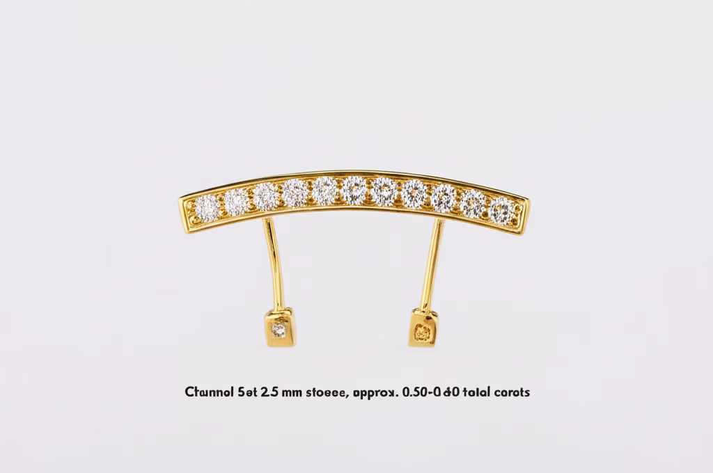 2.5 mm Stones Channel Set Design Nose Bridge